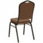 Flash Furniture NG-C01-COFFEE-GV-GG Hercules Coffee Fabric Crown Back Stackable Banquet Chair with Gold Vein Frame Flash Furniture NG-C01-COFFEE-GV-GG Hercules Coffee Fabric Crown Back Stackable Banquet Chair with Gold Vein Frame