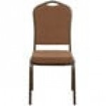 Flash Furniture NG-C01-COFFEE-GV-GG Hercules Coffee Fabric Crown Back Stackable Banquet Chair with Gold Vein Frame Flash Furniture NG-C01-COFFEE-GV-GG Hercules Coffee Fabric Crown Back Stackable Banquet Chair with Gold Vein Frame