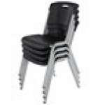 Lifetime 480310 Black Stackable Chair - 4/Pack