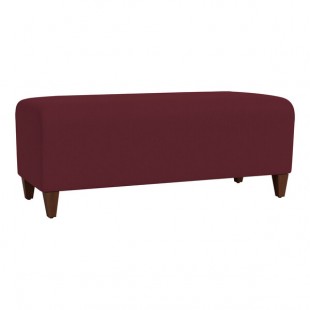 Lesro Ravenna Open House Wine Fabric Loveseat Bench with Walnut Wood Legs Lesro Ravenna Open House Wine Fabric Loveseat Bench with Walnut Wood Legs