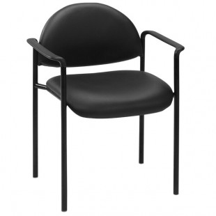 Boss B9501-CS Diamond Black Caressoft Stacking Chair with Arms Boss B9501-CS Diamond Black Caressoft Stacking Chair with Arms