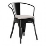 Lancaster Table & Seating Alloy Silver Indoor Arm Chair with Gray Fabric Magnetic Cushion Lancaster Table & Seating Alloy Silver Indoor Arm Chair with Gray Fabric Magnetic Cushion