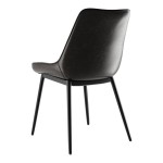 Lancaster Table & Seating Mid-Century Black Chair with Black Tufted Vinyl Seat - Detached Lancaster Table & Seating Mid-Century Black Chair with Black Tufted Vinyl Seat - Detached