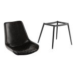 Lancaster Table & Seating Mid-Century Black Chair with Black Tufted Vinyl Seat - Detached Lancaster Table & Seating Mid-Century Black Chair with Black Tufted Vinyl Seat - Detached