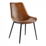 Lancaster Table & Seating Mid-Century Black Chair with Black Tufted Vinyl Seat - Detached Lancaster Table & Seating Mid-Century Black Chair with Black Tufted Vinyl Seat - Detached