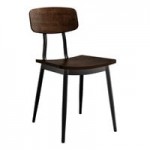Lancaster Table & Seating Mid-Century Black Chair with Black Tufted Vinyl Seat - Detached Lancaster Table & Seating Mid-Century Black Chair with Black Tufted Vinyl Seat - Detached