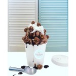 Choice 1/2 Gallon White Paper Frozen Yogurt / Food Cup with Paper Lid - 25/Pack