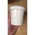 Choice 1/2 Gallon White Paper Frozen Yogurt / Food Cup with Paper Lid - 25/Pack