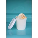 Choice 1/2 Gallon White Paper Frozen Yogurt / Food Cup with Paper Lid - 25/Pack