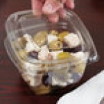 Sabert SureStrip® 16 oz. Clear PETE Square Tamper-Evident, Tamper-Resistant Bowl with Lid - 250/Case Sabert SureStrip® 16 oz. Clear PETE Square Tamper-Evident, Tamper-Resistant Bowl with Lid - 250/Case
