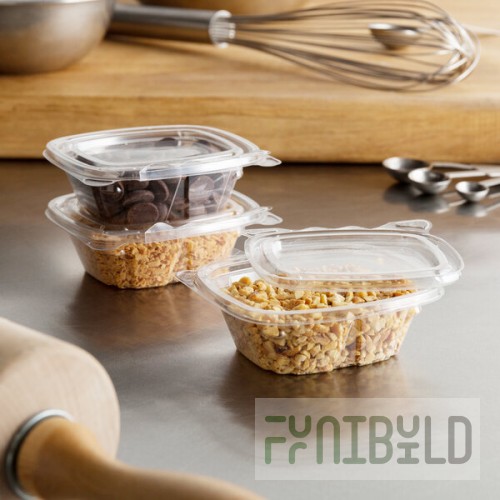 Dart ClearPac SafeSeal 4 oz. Tamper-Resistant, Tamper-Evident Hinged Container with Flat Lid - 400/Case
