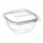 Inline Plastics Safe-T-Chef 24 oz. Tamper-Resistant, Tamper-Evident Square Hinged Container with Dome Lid - 240/Case