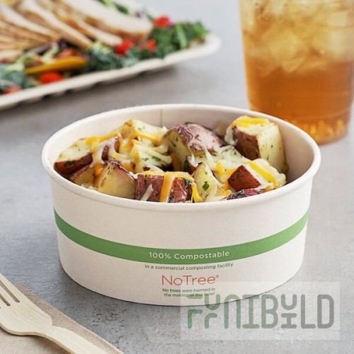 World Centric 24 oz. NoTree Compostable Wide Bio Lined Paper Food Cup - 300/Case
