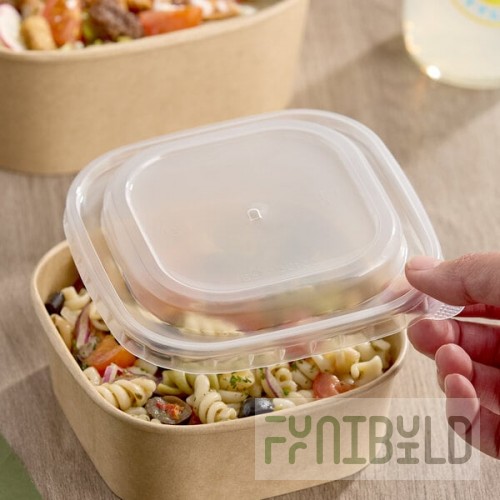 Choice 16 oz. Square Polypropylene Take-Out Lid - 300/Case