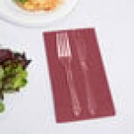 Creative Converting 953122 Burgundy 3-Ply Guest Towel / Buffet Napkin - 192/Case Creative Converting 953122 Burgundy 3-Ply Guest Towel / Buffet Napkin - 192/Case