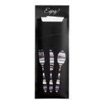 Dinex Black Enjoy Large Paper Cutlery Caddy with Napkin - 325/Case