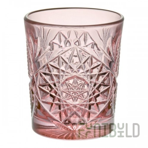 Libbey Hobstar 12 oz. Blush Rocks / Double Old Fashioned Glass - Sample