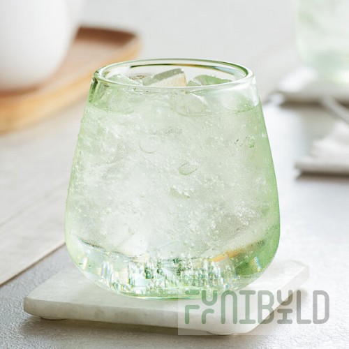 Acopa Pangea 13 oz. Green Stemless Wine Glass - Sample
