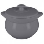 RAK Porcelain Chef's Fusion 40 oz. Stone Gray Porcelain Frying Pan - 6/Case