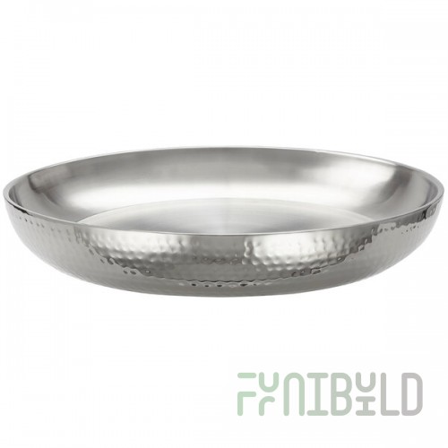 American Metalcraft DWHSEA12 68 oz. Stainless Steel Double Wall Seafood Tray with Hammered Finish - 12