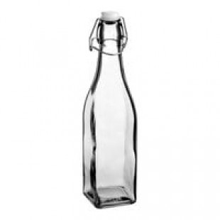 Libbey 13151017 12.5 oz. Oil / Vinegar Cruet / Water Bottle with Wire Bail Lid - 12/Case