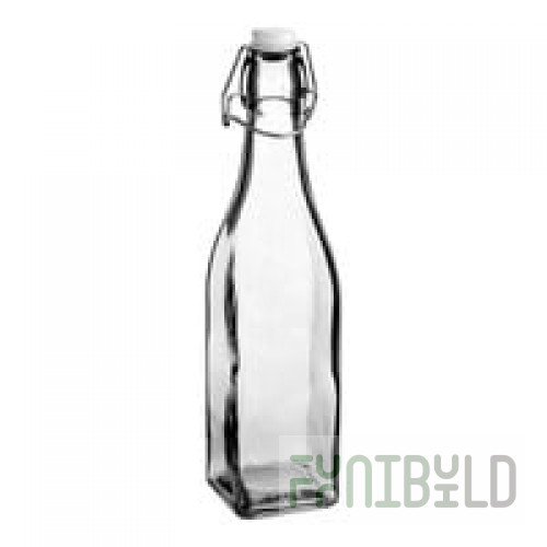 Libbey 13151017 12.5 oz. Oil / Vinegar Cruet / Water Bottle with Wire Bail Lid - 12/Case