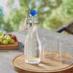 Libbey 13151017 12.5 oz. Oil / Vinegar Cruet / Water Bottle with Wire Bail Lid - 12/Case Libbey 13151017 12.5 oz. Oil / Vinegar Cruet / Water Bottle with Wire Bail Lid - 12/Case