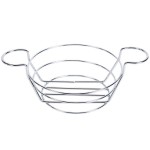 American Metalcraft BSKC08 Chrome Round Wire Basket with Ramekin Holders - 8