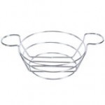 American Metalcraft BSKC08 Chrome Round Wire Basket with Ramekin Holders - 8