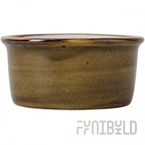 Tuxton GGW-752 TuxTrendz Artisan Geode Walnut 2.5 oz. China Ramekin - 24/Case