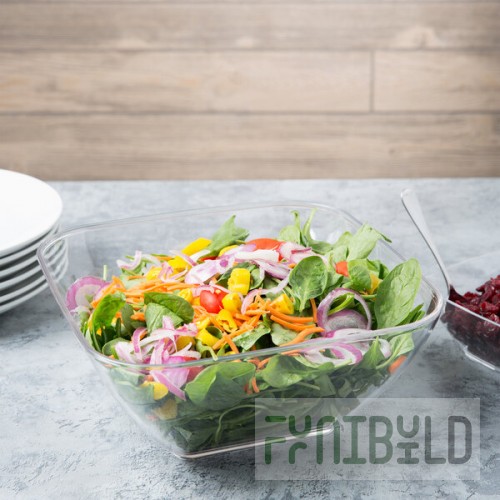 Vollrath V928000 4.25 Qt. Clear Large Square Acrylic Bowl