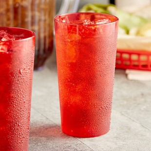Choice 16 oz. Red Plastic Pebbled Tumbler - 12/Pack Choice 16 oz. Red Plastic Pebbled Tumbler - 12/Pack