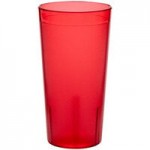 Choice 16 oz. Red Plastic Pebbled Tumbler - 12/Pack