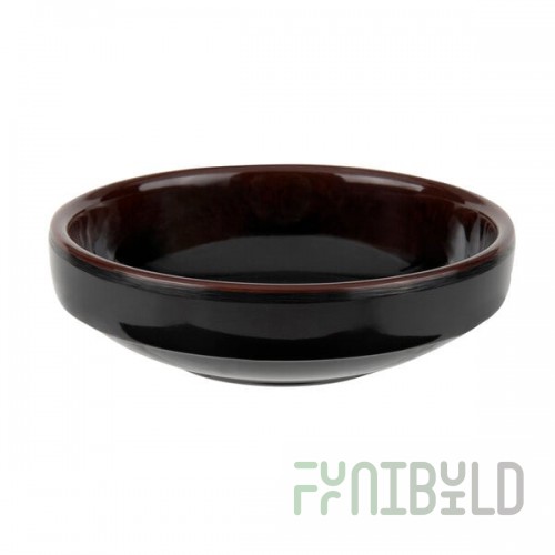 Thunder Group 1903TM Tenmoku Black 3 oz. Round Melamine Sauce Bowl - 12/Case