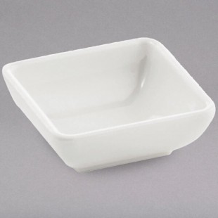 TableCraft MB21 Frostone 2 oz. White Square Melamine Sauce Bowl
