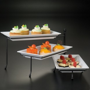 American Metalcraft TTREC3 Ironworks Three-Tier Foldable Rectangular Display Stand American Metalcraft TTREC3 Ironworks Three-Tier Foldable Rectangular Display Stand