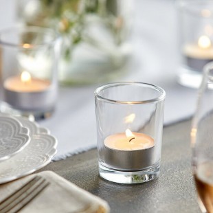 Acopa 2 oz. Clear Round Glass Votive / Tealight Holder - 12/Case