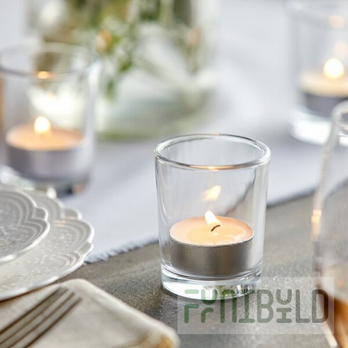 Acopa 2 oz. Clear Round Glass Votive / Tealight Holder - 12/Case