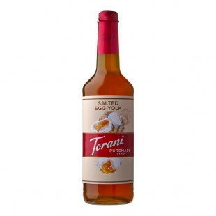 Torani Puremade Salted Egg Yolk Flavoring Syrup 750 mL Glass Bottle - 4/Case