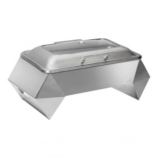 Rosseto Diamond Multi-Chef 9.51 Qt. Full Size Stainless Steel Traditional Chafer with Soft-Closing Lid SK060