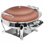 Eastern Tabletop 3964PL Crown 4 Qt. Stainless Steel Square Induction / Traditional Chafer with Pillar'd Stand and Hinged Dome Cover Eastern Tabletop 3964PL Crown 4 Qt. Stainless Steel Square Induction / Traditional Chafer with Pillar'd Stand and Hinged Dome Cover