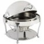 Bon Chef 17000CH Elite Round 8 Qt. Dripless Round Stainless Steel with Chrome Accents Roll Top Chafer with Renaissance Legs Bon Chef 17000CH Elite Round 8 Qt. Dripless Round Stainless Steel with Chrome Accents Roll Top Chafer with Renaissance Legs