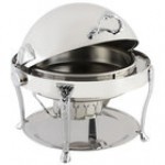 Bon Chef 17000CH Elite Round 8 Qt. Dripless Round Stainless Steel with Chrome Accents Roll Top Chafer with Renaissance Legs Bon Chef 17000CH Elite Round 8 Qt. Dripless Round Stainless Steel with Chrome Accents Roll Top Chafer with Renaissance Legs