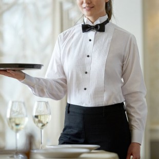 Henry Segal Women's Customizable White Tuxedo Shirt with Wing Tip Collar - 22 Henry Segal Women's Customizable White Tuxedo Shirt with Wing Tip Collar - 22