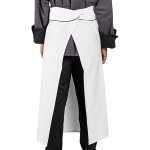 Uncommon Chef 3049C White Customizable 100% Cotton Executive Chef Bistro Apron with Black Piping - 38 Uncommon Chef 3049C White Customizable 100% Cotton Executive Chef Bistro Apron with Black Piping - 38