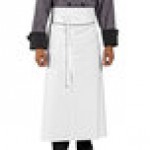 Uncommon Chef 3049C White Customizable 100% Cotton Executive Chef Bistro Apron with Black Piping - 38 Uncommon Chef 3049C White Customizable 100% Cotton Executive Chef Bistro Apron with Black Piping - 38