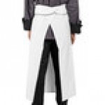 Uncommon Chef 3049C White Customizable 100% Cotton Executive Chef Bistro Apron with Black Piping - 38 Uncommon Chef 3049C White Customizable 100% Cotton Executive Chef Bistro Apron with Black Piping - 38