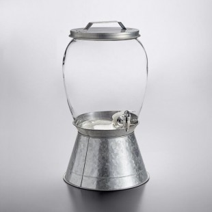 Stylesetter Jaxon 2 Gallon Glass Beverage Dispenser with Galvanized Metal Lid and Base by Jay Companies Stylesetter Jaxon 2 Gallon Glass Beverage Dispenser with Galvanized Metal Lid and Base by Jay Companies