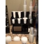 Choice Black 11-Section Countertop Cup, Lid and Napkin Organizer Choice Black 11-Section Countertop Cup, Lid and Napkin Organizer