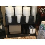 Choice Black 11-Section Countertop Cup, Lid and Napkin Organizer Choice Black 11-Section Countertop Cup, Lid and Napkin Organizer